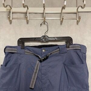 Duluth Pants Men 42x32 Blue Belted Flex Dry On Fly Cargo Nylon Stretch‎ Camp 2XL
